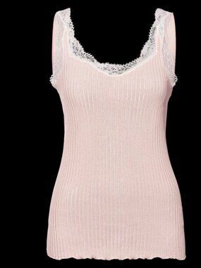 Zimmerli -Maude Privé Tank Top with lace - Blush NWT! Size L